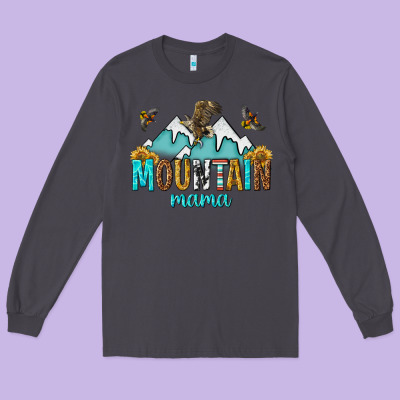 Mountain Mama Long Sleeve Tee Designed By Texasbilliewilder