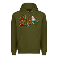 Army Green true story jesus and mary wıth santa Premium Hoodie - AdoDesignShop