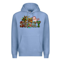 Colony Blue true story jesus and mary wıth santa Premium Hoodie - AdoDesignShop