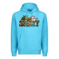 Ocean Blue true story jesus and mary wıth santa Premium Hoodie - AdoDesignShop