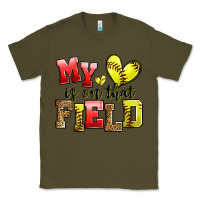 Army Green my heart is on that field softball Classic Tee - Zillion Design Studio