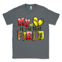 Charcoal Heather my heart is on that field softball Classic Tee - Zillion Design Studio