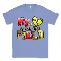 Colony Blue my heart is on that field softball Classic Tee - Zillion Design Studio