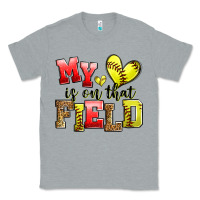 Heather Grey my heart is on that field softball Classic Tee - Zillion Design Studio