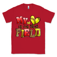 Red my heart is on that field softball Classic Tee - Zillion Design Studio
