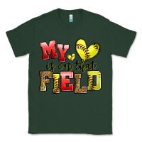 Sports Green my heart is on that field softball Classic Tee - Zillion Design Studio