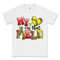 White my heart is on that field softball Classic Tee - Zillion Design Studio