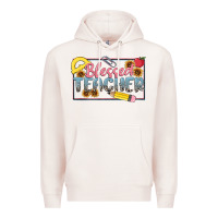 Pale Pink blessed teacher Premium Hoodie - MaliasSmallBusiness