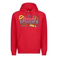 Red blessed teacher Premium Hoodie - MaliasSmallBusiness