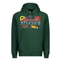 Sports Green blessed teacher Premium Hoodie - MaliasSmallBusiness