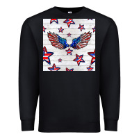 Black patriotic eagle wing Premium Sweatshirt - BundleAndBundleShop