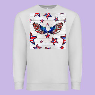 Patriotic Eagle Wing Premium Sweatshirt Designed By Bundleandbundleshop
