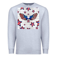 Heather Grey patriotic eagle wing Premium Sweatshirt - BundleAndBundleShop