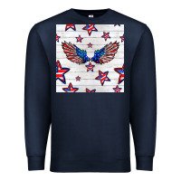 Navy patriotic eagle wing Premium Sweatshirt - BundleAndBundleShop