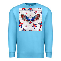 Ocean Blue patriotic eagle wing Premium Sweatshirt - BundleAndBundleShop