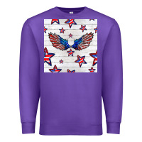 Purple patriotic eagle wing Premium Sweatshirt - BundleAndBundleShop