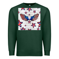 Sports Green patriotic eagle wing Premium Sweatshirt - BundleAndBundleShop