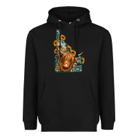 Black idaho map long haired cow Heavyweight Hoodie - Jasminsmagicworld