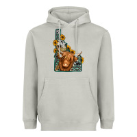 Moon Dust idaho map long haired cow Heavyweight Hoodie - Jasminsmagicworld