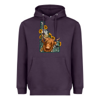 Plum idaho map long haired cow Heavyweight Hoodie - Jasminsmagicworld
