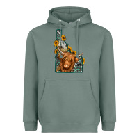 Sage idaho map long haired cow Heavyweight Hoodie - Jasminsmagicworld
