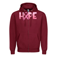 Burgundy hope and pink ribbon Zipper Hoodie - HRA Design Shop