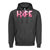 Charcoal Heather hope and pink ribbon Zipper Hoodie - HRA Design Shop