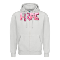 Dove Grey hope and pink ribbon Zipper Hoodie - HRA Design Shop