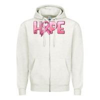 Oatmeal Heather hope and pink ribbon Zipper Hoodie - HRA Design Shop