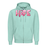 Seafoam hope and pink ribbon Zipper Hoodie - HRA Design Shop