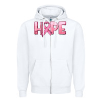 White hope and pink ribbon Zipper Hoodie - HRA Design Shop