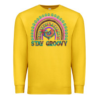 Lemon stay groovy with rainbow and heart Premium Sweatshirt - Artiststas