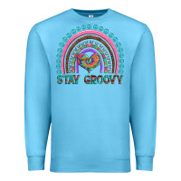 Ocean Blue stay groovy with rainbow and heart Premium Sweatshirt - Artiststas