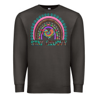 Smoke stay groovy with rainbow and heart Premium Sweatshirt - Artiststas
