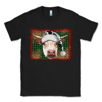 Black christmas cow with background Classic Tee - RanaPortraitStore