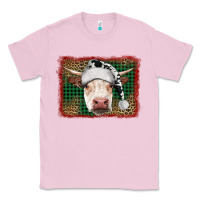 Bubblegum Pink christmas cow with background Classic Tee - RanaPortraitStore