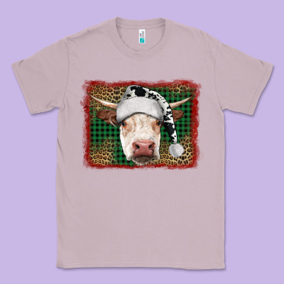 Christmas Cow With Background Classic Tee Designed By Ranaportraitstore