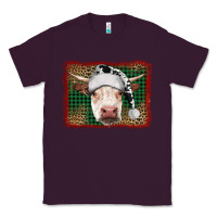 Plum christmas cow with background Classic Tee - RanaPortraitStore