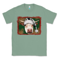 Sage christmas cow with background Classic Tee - RanaPortraitStore