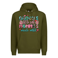 Army Green daddy's little girl mommy's whole world Premium Hoodie - MaliasSmallBusiness