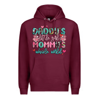 Burgundy daddy's little girl mommy's whole world Premium Hoodie - MaliasSmallBusiness
