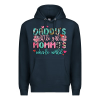 Navy daddy's little girl mommy's whole world Premium Hoodie - MaliasSmallBusiness
