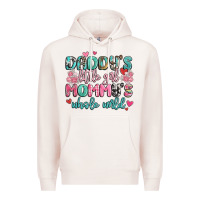 Pale Pink daddy's little girl mommy's whole world Premium Hoodie - MaliasSmallBusiness