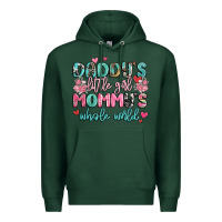 Sports Green daddy's little girl mommy's whole world Premium Hoodie - MaliasSmallBusiness