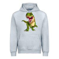 Heather Grey T-rex Urban Hoodie - MaliasSmallBusiness