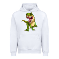 White T-rex Urban Hoodie - MaliasSmallBusiness