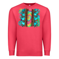 Cardinal hippie peace sign butterfly leopard and tie dye brushstroke Premium Sweatshirt - Artiststas