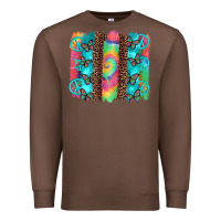 Chestnut hippie peace sign butterfly leopard and tie dye brushstroke Premium Sweatshirt - Artiststas