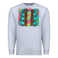 Heather Grey hippie peace sign butterfly leopard and tie dye brushstroke Premium Sweatshirt - Artiststas