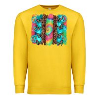Lemon hippie peace sign butterfly leopard and tie dye brushstroke Premium Sweatshirt - Artiststas